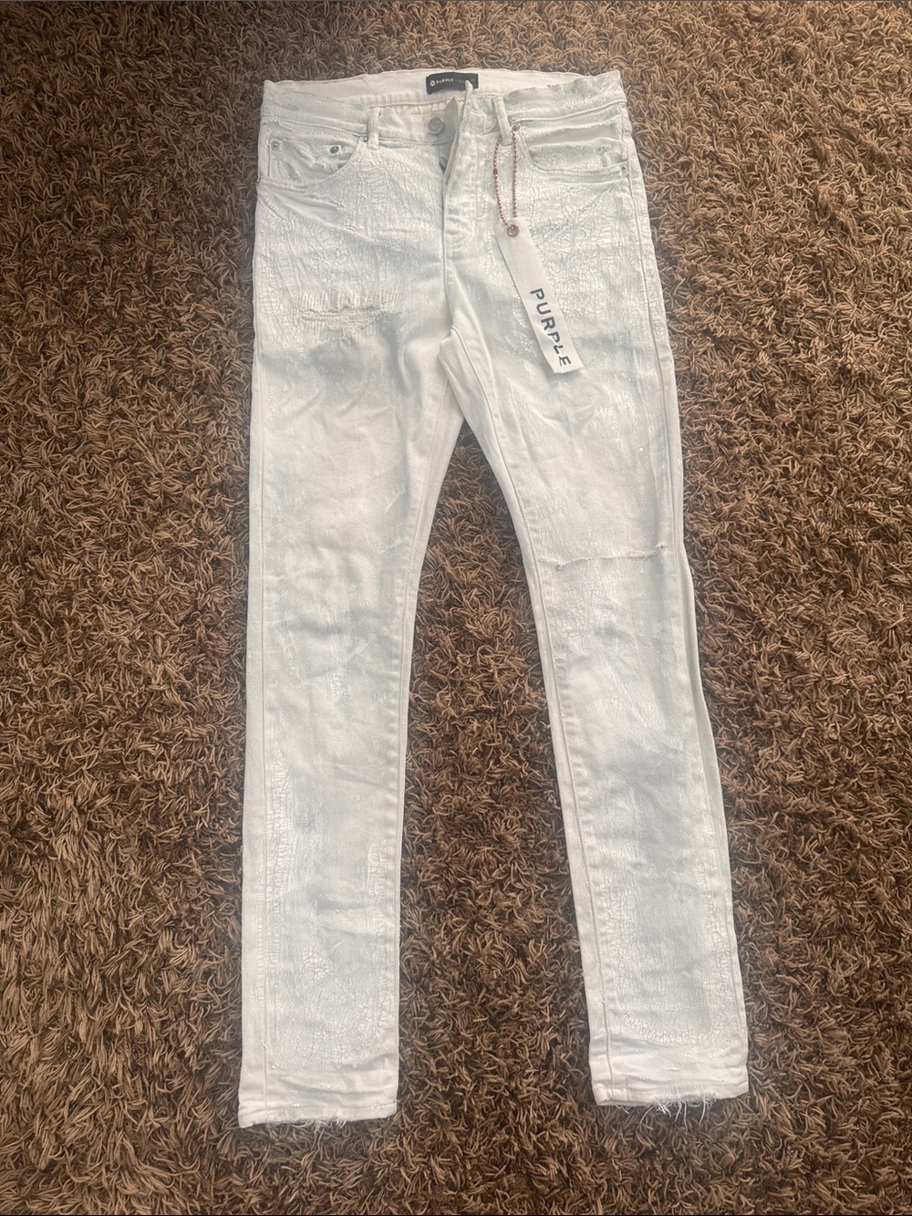 Purple Brand White Skinny Jeans for Men